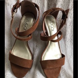 ❤️Sugar Strappy Sandals Shoes Cognac/Brown Size 7